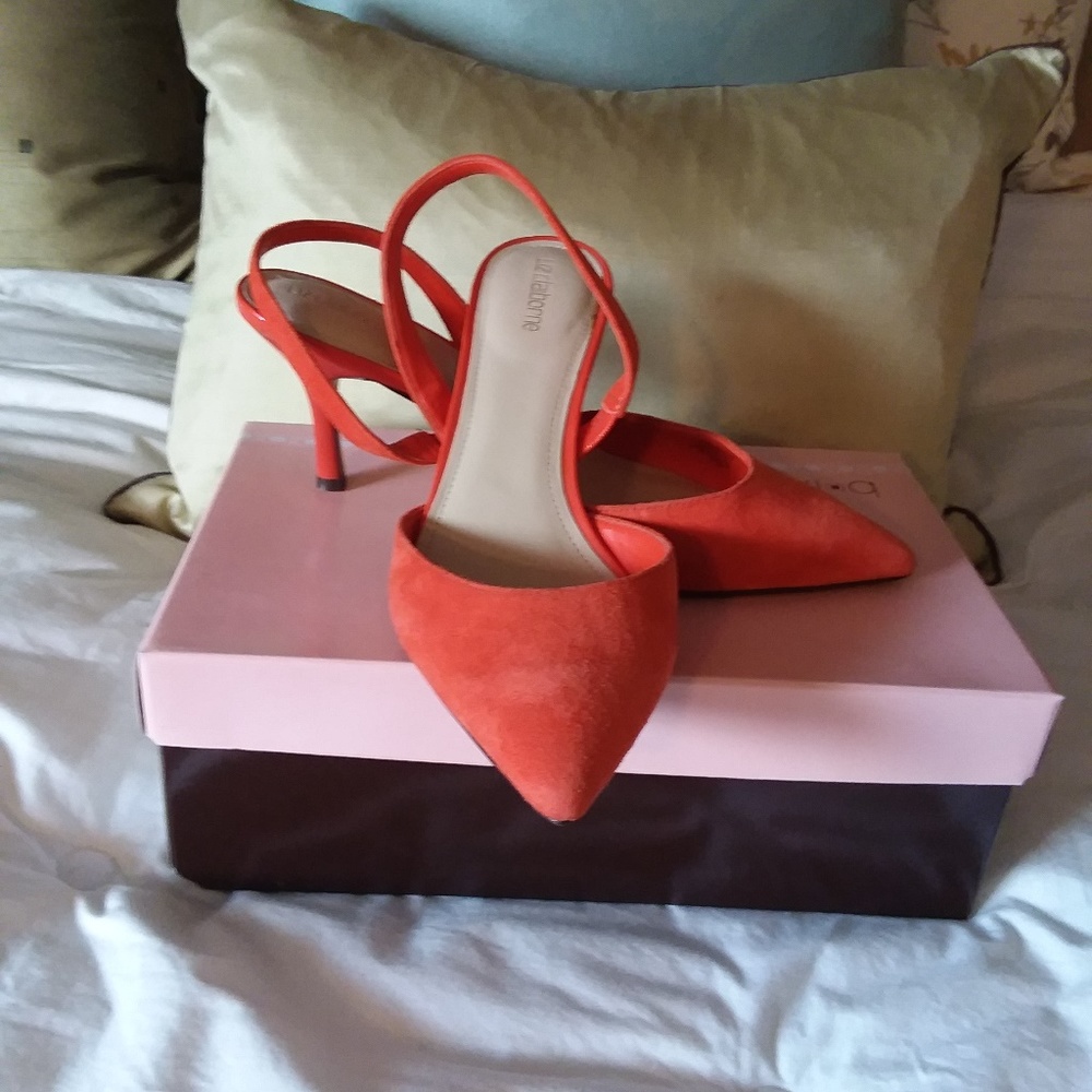 Liz Claiborne Sling Back Pumps Suede Shoes EUC - Picture 2 of 8